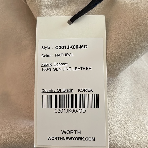 Worth Leather laser cut jacket with front tie - Picture 5 of 5